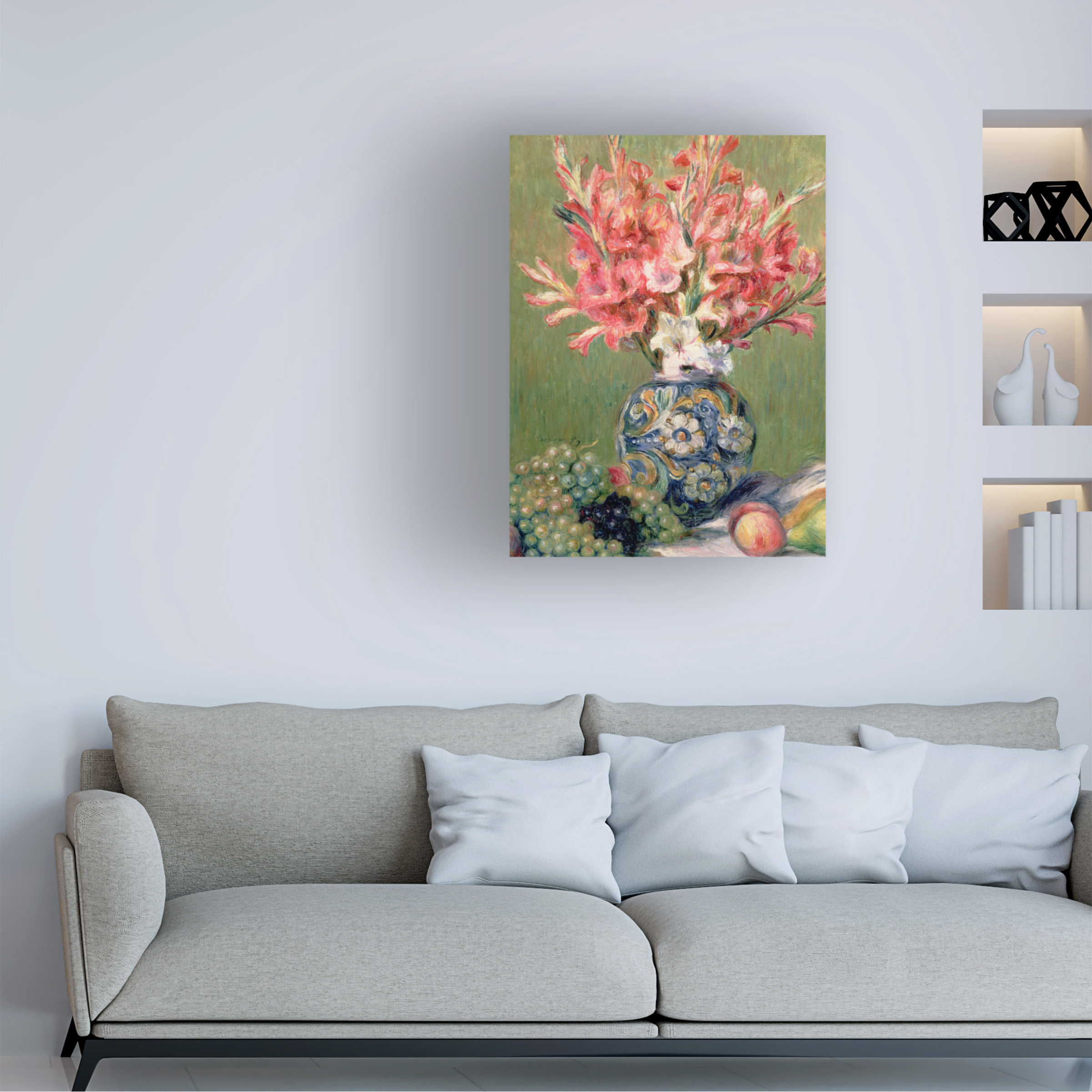 Trademark Fine Art Pierre Renoir Still life of Fruit and Flowers Canvas Wall Art - 18x24