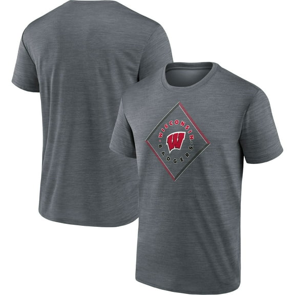 Men's Heathered Gray Wisconsin Badgers Play Ball Channel Mesh Rowan T-Shirt