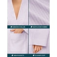 thumbnail image 3 of PAVILIA Lavender Light Purple Women Waffle Knit Kimono Robe, Soft Cozy Breathable Lightweight Bathrobe with Side Pockets, Shower Spa House Long Robe for Women, L/XL, 3 of 7
