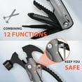 thumbnail image 4 of PYYNA-12 in 1 Hammer Multitool, Caming Mulititool with Screwdriver, Safety Lock and Durable Nylon Sheath, Christmas Stocking Stuffers for Men Adults, Birthday Gifts Survival Tools for Him, Dad, Grey, 4 of 4