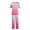 Pink, variant on JGNGSHN Scrubs Set for Women Soft V-Neck Pocket Top & Drawstring Straight Jogger Scrub Pants Fashion Gradient Nursing Scrubs Set Uniform