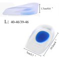 thumbnail image 3 of 2 Pairs Gel Heel Pads Silicone Heel Cushion Insoles for Achilles Tendon Pain Relief Tendonitis, Size 40-46, 3 of 4