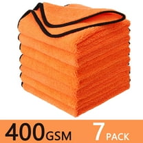 LUIISIS 7 Pack Microfiber Cleaning Cloth for Cars, 23.6''x15.8'' Ultra Soft and Absorbent Microfiber Drying Towels for Car, Glass, Furniture, and Appliance Cleaning, Machine Washable, 400 GSM