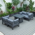 thumbnail image 2 of Outdoor Sectional Sofa Set - 5 Piece Patio Furniture Loveseat & Fireplace - Weather Resistant Aluminum, 2 of 5