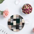 thumbnail image 4 of FMSHPON Green Brown Buffalo Plaid Texture Set of 6 Round Coaster for Drinks, Absorbent Ceramic Stone Coasters Cup Mat with Cork Base for Home Kitchen Room Coffee Table Bar Decor, 4 of 6
