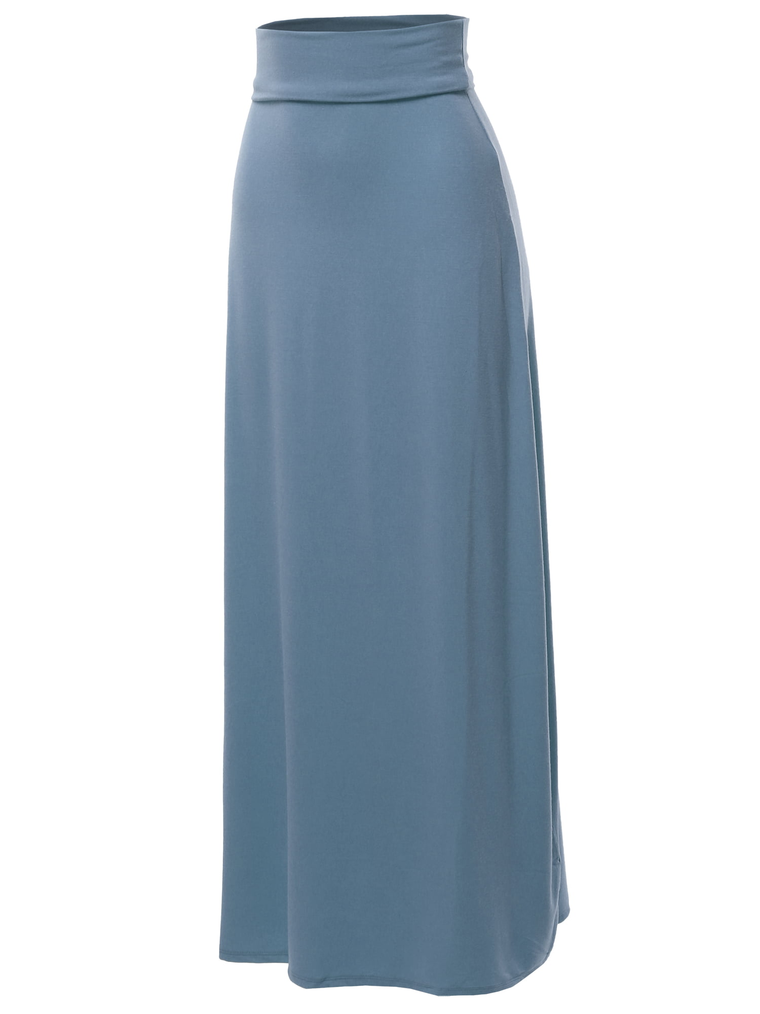 A2Y - A2Y Women's Basic Foldable High Waist Floor Length Maxi Skirts Sapphire - Walmart.com - Walmart.com