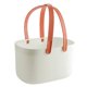 thumbnail image 1 of Panier de douche portable avec trous d'aération, panier de rangement portable en plastique de grande capacité avec poignées pour salle de bain, blanc, 1 of 4