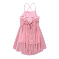 thumbnail image 4 of Eandarui Kids Girls Glittery Crisscross Ballet Leotard Lyrical Dance Dress Skating Performance Pearl Pink 8, 4 of 7