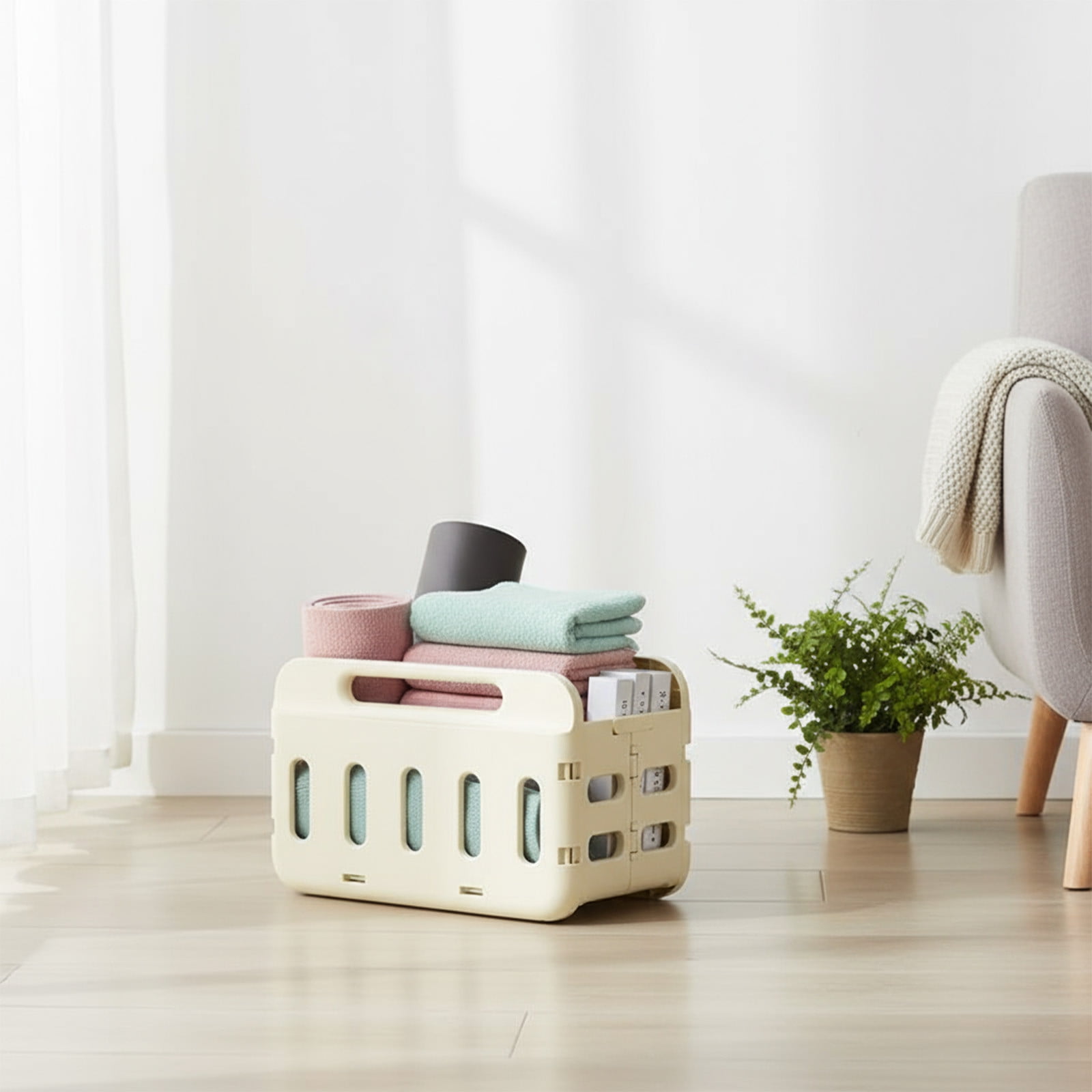 Kbndieu Collapsible Laundry Baskets, Clothes Hamper Basket Storange Bin, Laundry Hamper for Dirty Clothes, Toys and Blankets in Laundry Room, Bathroom, Baby Room and Bedroom