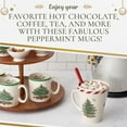 thumbnail image 5 of Spode Christmas Tree Peppermint 14oz Mug & Spoon Set (4-Piece) - Festive Earthenware with Candy Cane Motif, Ceramic Mug for Hot Chocolate, Coffee, Holiday Mornings - Christmas Drinkware, 5 of 7