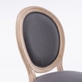 thumbnail image 5 of French Country Dining Chairs Set of 2, Farmhouse Fabric Chairs with Round Back, Beautifully Carved Solid Wood Frame Upholstered Side Chairs for Dining Room Kitchen Restaurant, Grey, 5 of 9