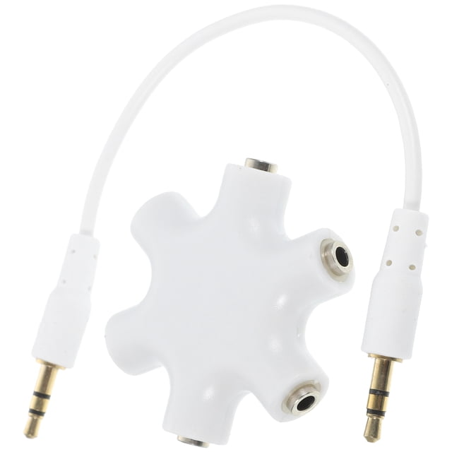 Shisuyan Hexangular Headphone Jack Splitter 5 Way 6 Port Female Audio Connector Adapter for Phone Music Player PC