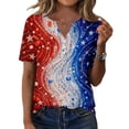 thumbnail image 4 of MEICHEN Women's Summer Printed Tops Short Sleeves Blouse Tops Women's Blouse Short Sleeve T Shirt V Neck T Shirt, 4 of 6