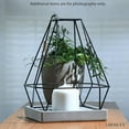 thumbnail image 2 of Hosley 11-Inch Geo Metal Pillar Candle Holder Lantern – Mid Century Modern Candle Decor for Home, Farmhouse, Wedding, Parties & Office – Decorative Iron Candle Holder for Tabletop or Centerpiece, 2 of 10