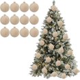 thumbnail image 1 of 12 bolas de terciopelo para adornos navideños, 2,36'', adornos flocados para árbol de Navidad, bolas de terciopelo para adornos de árbol de Navidad, decoración de corona (#08), 1 of 2