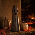 thumbnail image 4 of 12" Halloween Ghost Decorations Metal Candle Holder Tealight Holder Hollow up Decorative Candle Lanterns Farmhouse Tabletop Centerpieces Home Decor Mantel Shelf Displays, 4 of 7