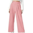thumbnail image 2 of Simua Women's Elegant Flowy Dress Pants Front Pleated High Waisted Casual Wide Leg Loose Palazzo Trousers with Pockets, 2 of 9