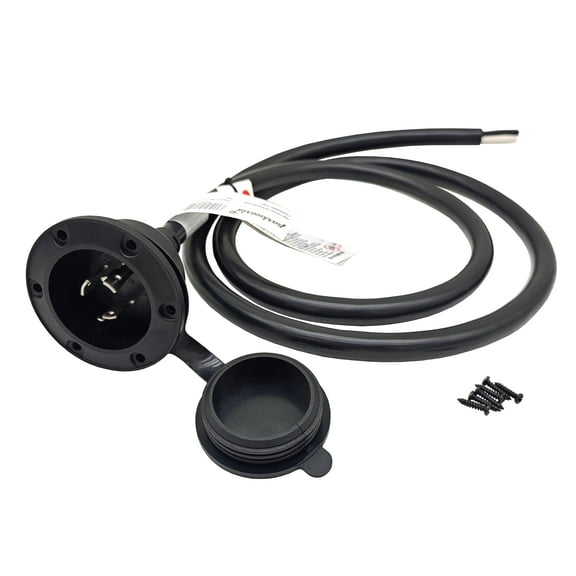 Parkworld 79667 NEMA L6-30 Port Plug Assembly Power Inlet NEMA L6-30P Molded with 10AWG Power Cord 6FT