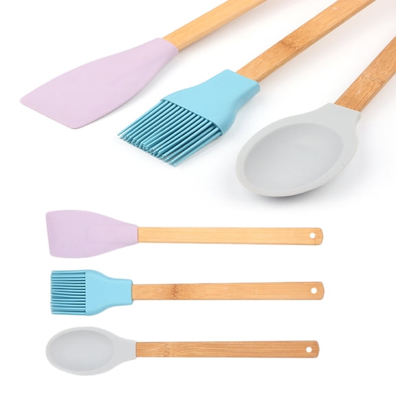 HONMEET 3-Piece Baking Tool Set with Wooden Handles - Kitchen Utensils for Baking, Cooking, and Food Preparation