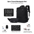 thumbnail image 3 of Amalodie Bag 2-Piece Travel Backpack Set with Carry-on Laptop Backpack and Overnight Bag, Black, 3 of 9