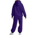 thumbnail image 4 of Pyhlmscde Womens 2 Outfits Hoodie Sweatsuit Sets Oversized Sweatshirt Baggy Fall Fashion Sweatpants with Pockets, Lounge Sets for Women, Two Piece Sets for Women Dark Blue 2XL, 4 of 7