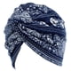 thumbnail image 5 of Gorro musulmán para adultos, pañuelo para la cabeza, gorro para quimioterapia, gorro étnico de verano Elefante azul marino, 5 of 5