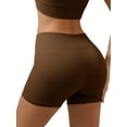 thumbnail image 3 of AWCHIC Women's Seamless Ribbed Yoga Shorts High-Waisted Tummy Control Athletic Shorts, Size S-XL, 3 of 5