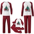 thumbnail image 6 of QIUOMBBP 2 Piece Family Matching Christmas Pajamas Sets Cute Xmas Graphic Long Sleeve Shirts Plaid Sleep Bottoms Holiday Outfits, White, XL, 6 of 6
