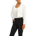 thumbnail image 4 of INSPIRE CHIC Women's Long Sleeve Open Front Notched Lapel Business Cropped Blazer Jackets XL White, 4 of 6