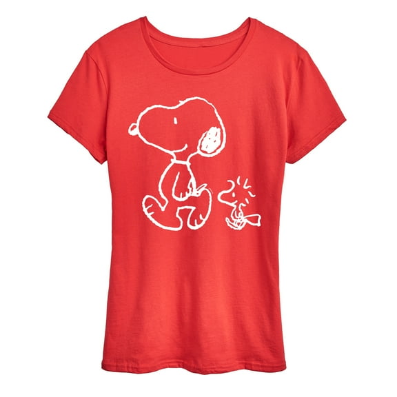 Peanuts - I'll Follow You - Snoopy & Woodstock - Women's Short Sleeve Graphic T-Shirt