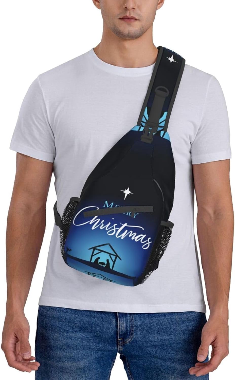 Merry Christmas Birth Christ Sling Bag Crossbody Hiking Travel Chest Bags Backpack Shoulder Daypack for Women Men