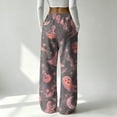 thumbnail image 6 of Garbnen Halloween Womens Flannel Pajama Pants Funny Pumpkin Ghost Print Womens Lounge Pants Comfy Fluffy Fall Winter Warm Wide Leg Womens Sleep Pants, 6 of 6