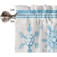 thumbnail image 5 of Christmas Kitchen Window Curtain Set with Tiers and Valance, 3 Pieces Rod Pocket Valances Blue Snowflake Seasonal Winter Holiday Window Treatment Semi Sheer Kitchen Bedroom Decor (52"W x 18"L), 5 of 6