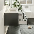 thumbnail image 5 of Eviva Wave 36 in. Espresso Wall Mount Single Sink Bath Vanity with White Quartz Top and Vessel Porcelain Sink, 5 of 6