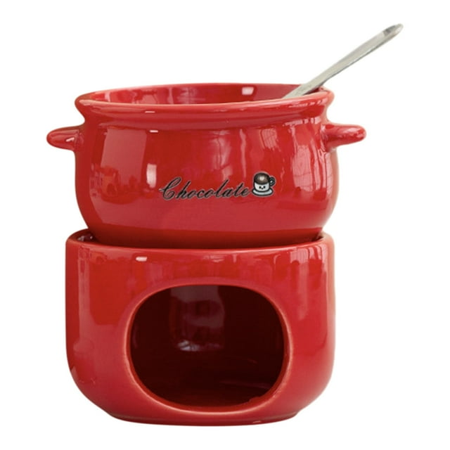 Glass Water Bottle Melting Cup With Forks Ceramic Personal Fondue Mugs For Cheese Fondue Mug Set Portable And Easy To Use For Candle Heating Creative Dessert Tools With Fork Drinking Bottle