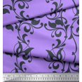 thumbnail image 3 of Soimoi Tissu Poly Georgette Feuilles & Filigrane Damas Imprimé Tissu au Mètre 42 Pouces de Large, 3 of 3