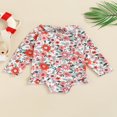 thumbnail image 2 of QJUHUNG Kid Baby Girls One Piece Swimsuit Long Sleeve Zipper Swimwear Ruffle Rashguard Bathing Suits Beachwear, 2 of 6
