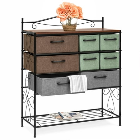 Best Choice Products 8-Drawer Wood and Metal Storage Cabinet Chest w/ Polyester Drawers, (Best Way To Manscape Chest)