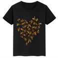 thumbnail image 4 of Ropa infantil con estampado de abejas, camisetas negras de manga corta de verano para niños, camisetas de algodón personalizadas para niños y niñas, 4 of 5
