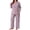 LD Snow Pink, variant on PINKSIR Plus Size Pajama Sets for Women Printed Long Sleeve Henley Sleepwear Button Pleated Top and Long Pants 2 Piece Loungewear Set with Pockets
