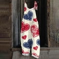 thumbnail image 3 of Fgvctg Valentine's Day Women's Jumpsuit Wide Leg Pant Romantic Overall Love Heart Graphic Sleeveless Date Night Spaghetti Straps Jumpsuit Romper Bib Overalls Loose Sprimg Pant With Pockets White L, 3 of 4