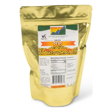 Mother Earth Products Dehydrated Peas, 2 Full Cup Mylar Bag