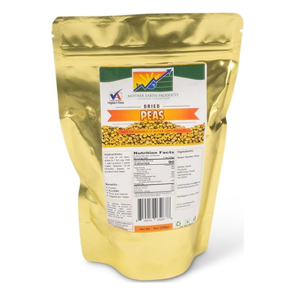 Mother Earth Products Dehydrated Peas, 2 Full Cup Mylar Bag