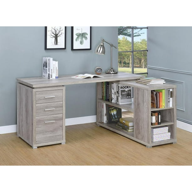 Yvette Office Desk In Grey Driftwood Walmart Com Walmart Com