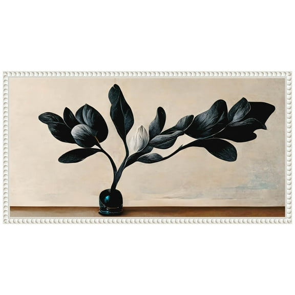 Amanti Art Black Magnolia Framed Canvas Wall Art Print