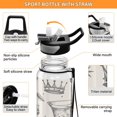 thumbnail image 4 of Glasses and Crowns Leaves Sports Water Bottle Portable Travel Mug 32oz BPA Free Leak Proof Straw Transparent Tritan for Gym Yoga Cycling Camping, 4 of 7