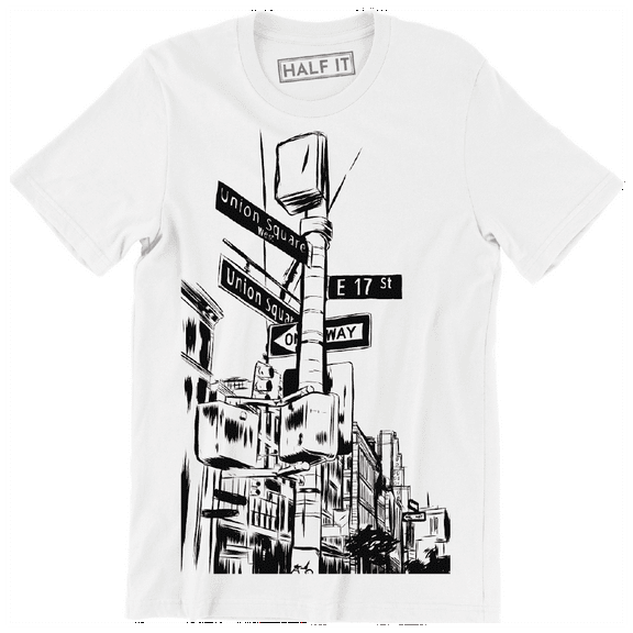 Hand drawn Sketch New York City Cool Street Sign Men's T-Shirt
