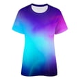 thumbnail image 4 of Womens Athletic Tops Women’s Casual Gradient O Neck Tank Top for Daily Summer Wear – Short Sleeve Workout Tee with Loose Fit for Women Purple XL, 4 of 4