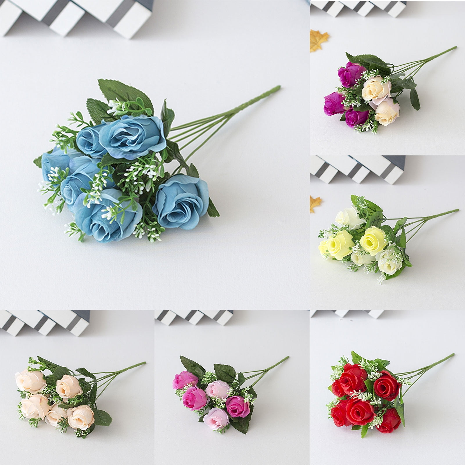 Details about   Wedding Bouquet Handmade Bridesmaid Artificial Foam Roses Silk Ribbon Decoration 
