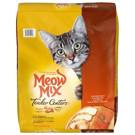 Meow Mix Tender Centers Salmon & White Meat Chicken Dry Cat Food, 13.5 Pounds